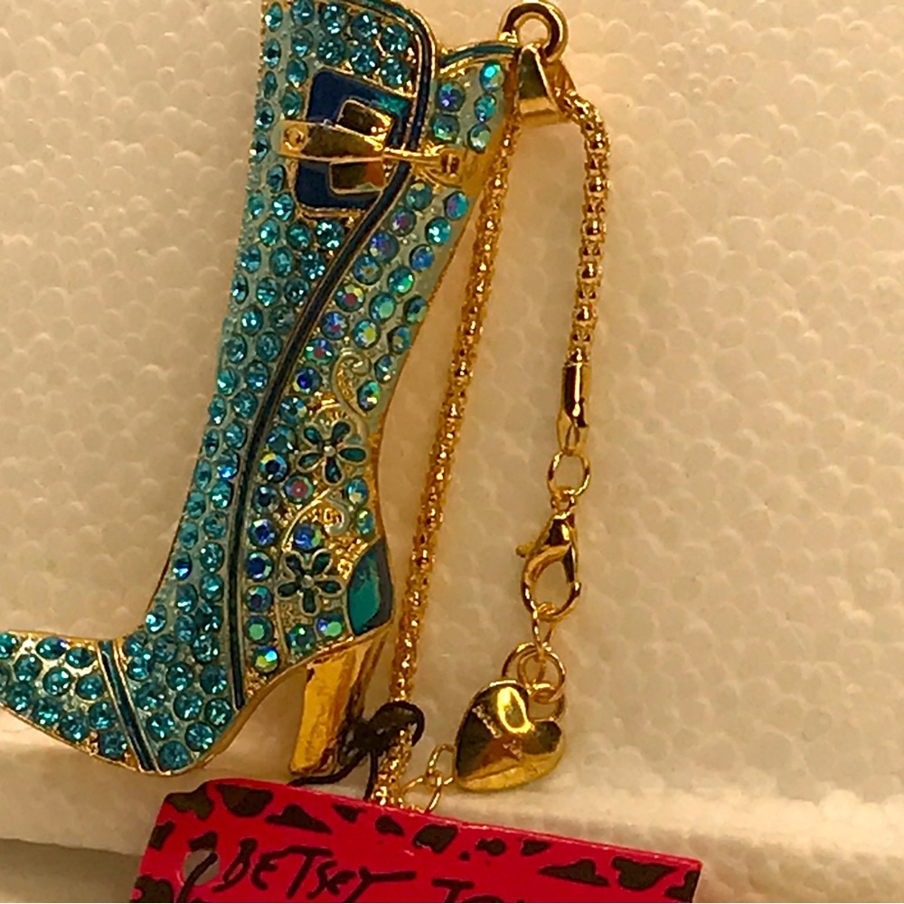 Rhinestones High Boot Pin/Necklace